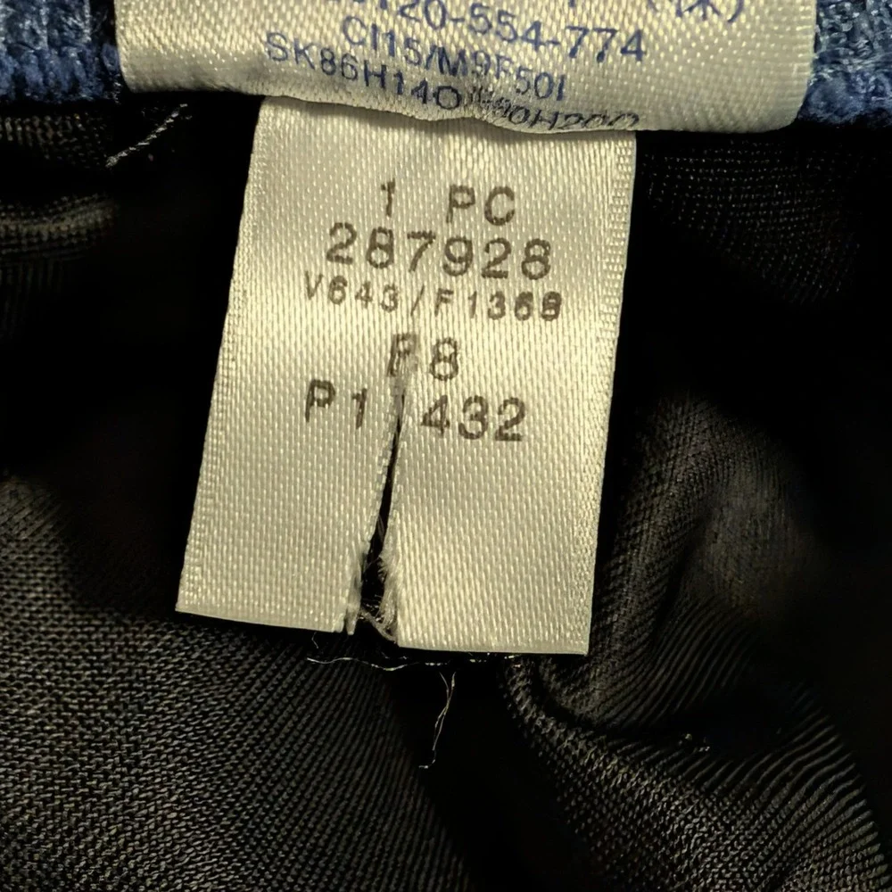 Lands End Navy‎ Blue Ribbed Swim Skirt Built-in Brief Size 10 EUC 287928